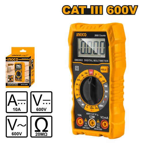 DM2002 - MULTIMETRE DIGITAL LCD CAT.III 600V INGCO Maroc