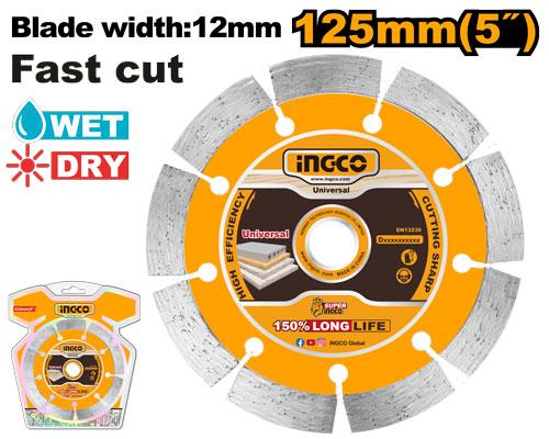 DMD011251 - DISQUE DIAMANT 125MM A SEC INGCO INGCO Maroc