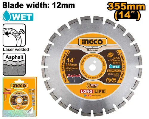 Disque diamanté pour scie à sol 355 mm INGCO | DMD033553