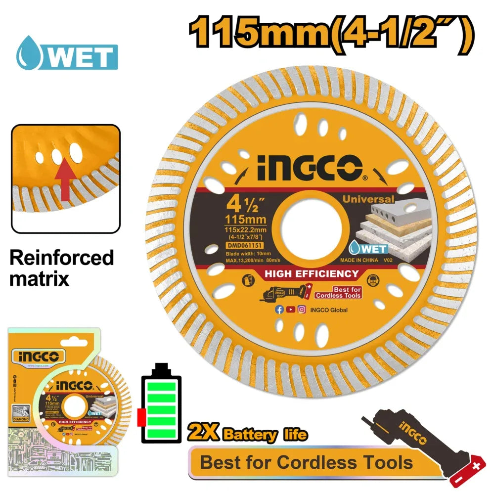 Disque Diamanté Ultrafin 115mm INGCO | DMD061151