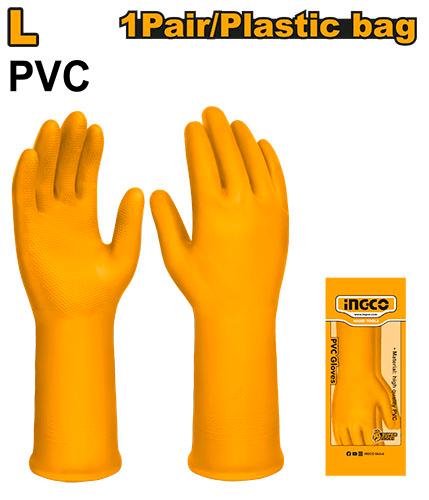 HGVP01 - GANTS PVC JAUNES NR INGCO Maroc