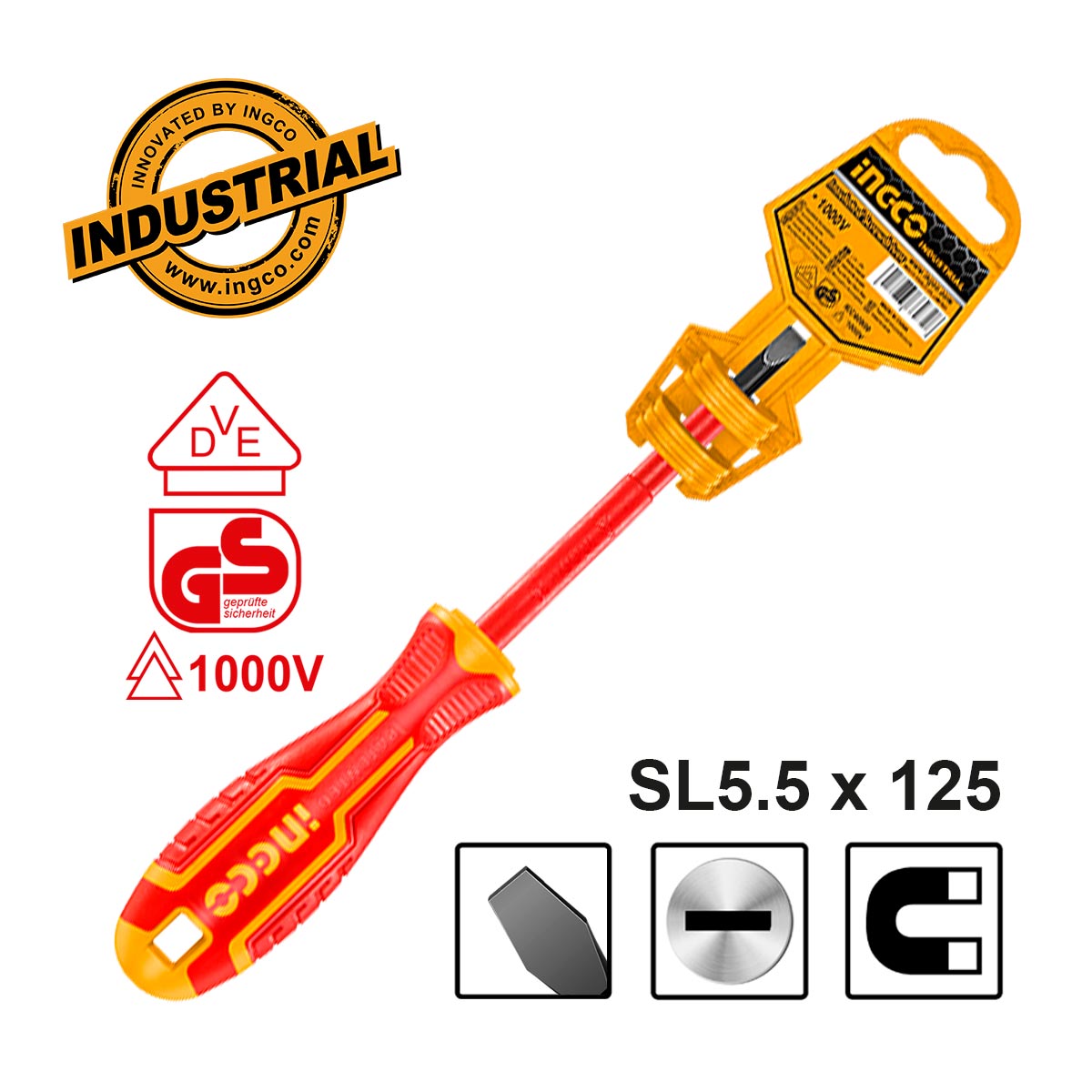 HISD815125 - TOURNEVIS ISOLE SL5.5×125 INGCO Maroc