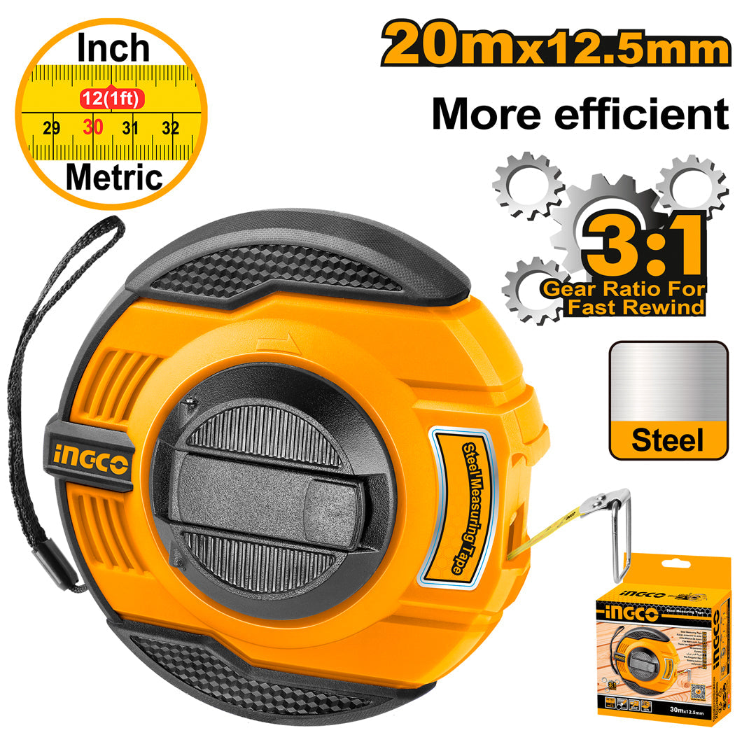 HSMT8420 - RUBAN A MESURER EN ACIER 20M INGCO Maroc