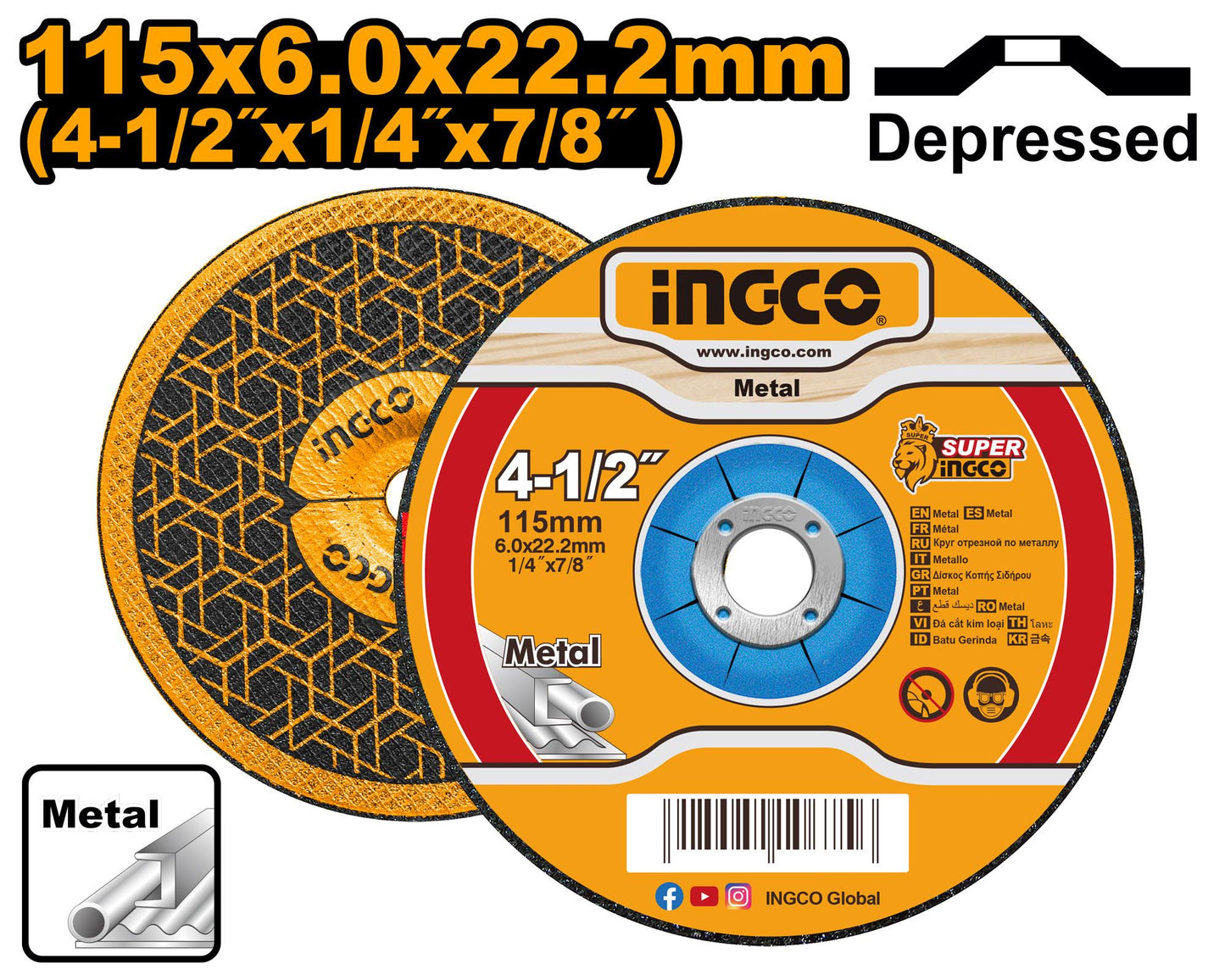 MGD601151 - DISQUE A MEULER 115MM INGCO Maroc