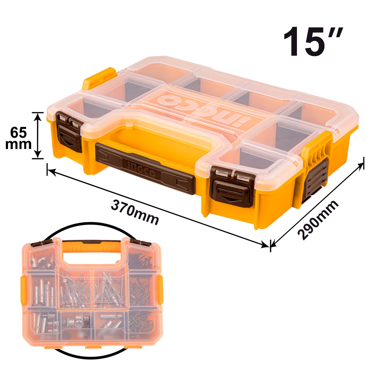 PBX1511 - BOITE DE RANGEMENT PLASTIQUE 15" NR INGCO Maroc