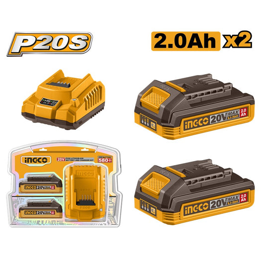 INGCO KIT BATTERIE LITHIUM-ION ET CHARGEUR P20S AU MAROC