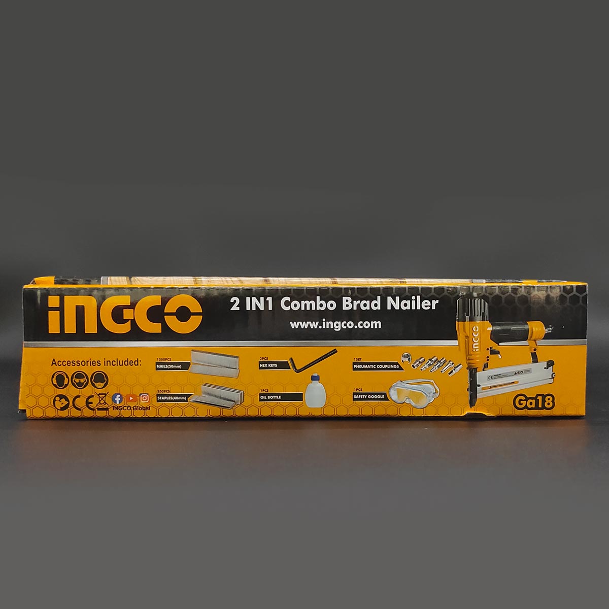 ACN50401 - CLOUEUSE-AGRAFEUSE PNEUMATIQUE 2 EN 1 INGCO Maroc