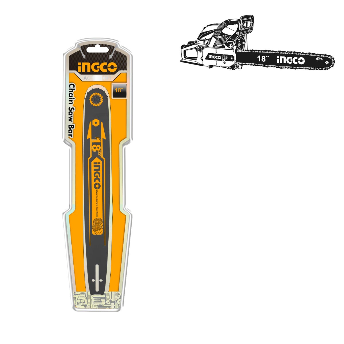 AGSB51801 - BARRE POUR TRONCONNEUSE A ESSENCE 18'' INGCO Maroc