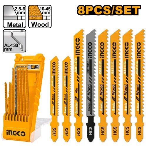 Jeu de lames pour scie sauteuse 8PCS INGCO | AKD8088