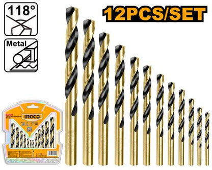 AKDB1125 - SET DE 12 FORETS HSS INGCO Maroc