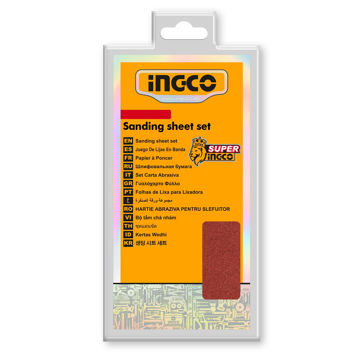 AKFS2641151 - JEU FEUILLES ABRASIVES PONCAGE 50PCS 264*115MM NR INGCO Maroc