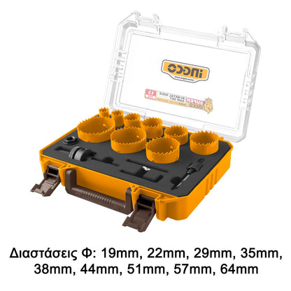 coffret de scie cloche 13 pcs bi metal 19-64mm ingco INGCO | AKH0132
