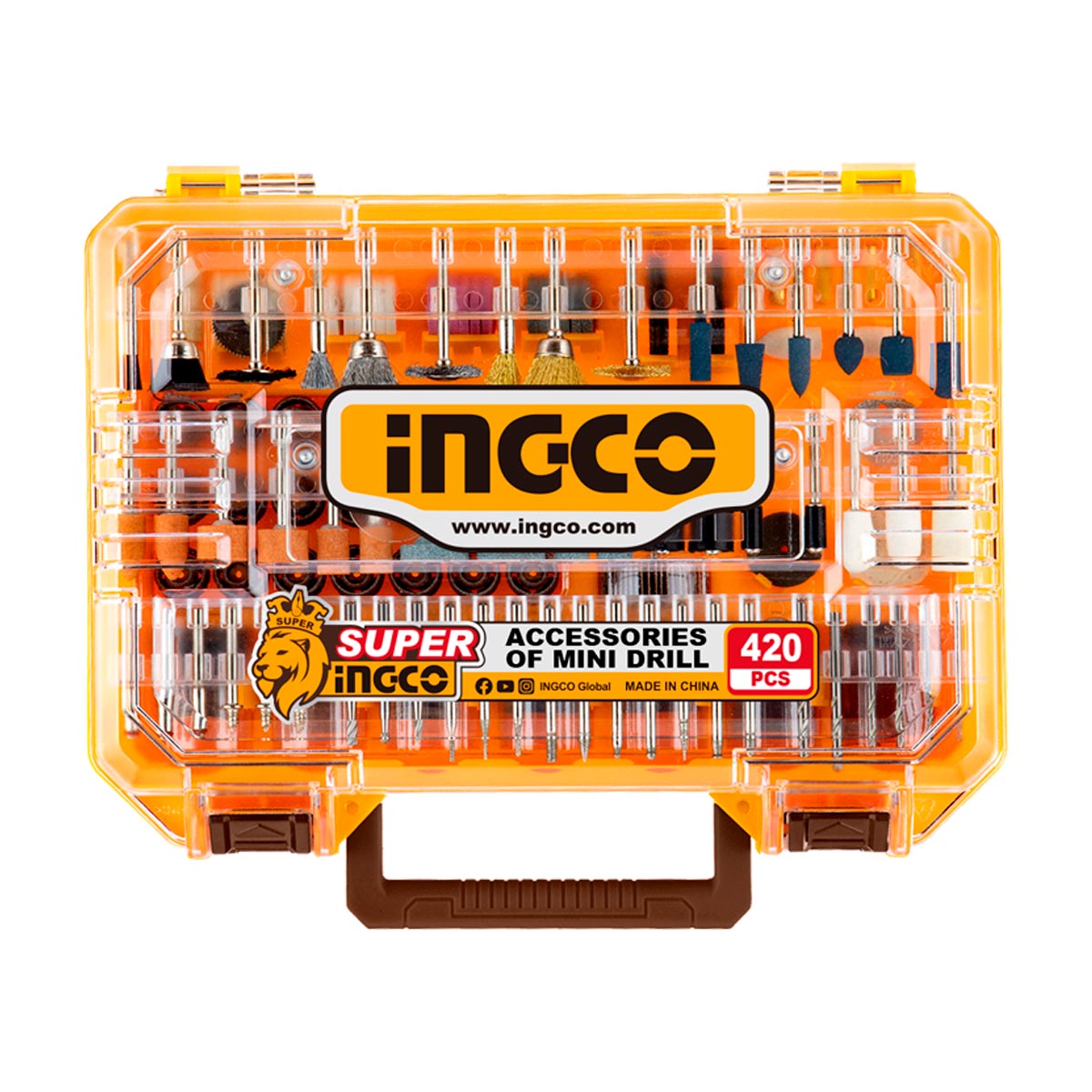 AKMG4208 - BOITE 420PCS ACCESSOIRES POUR MINI PERCEUSE INGCO Maroc
