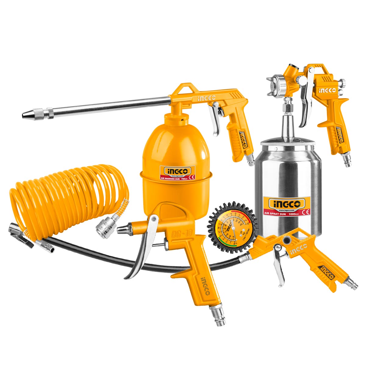 AKT0051 - SET PISTOLETS A PEINTURE 5PCS INGCO Maroc