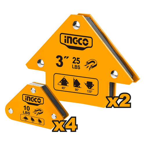 AMWH6001 - JEU SUPPORTS DE SOUDAGE MAGNETIQUES 6 PIECES INGCO Maroc