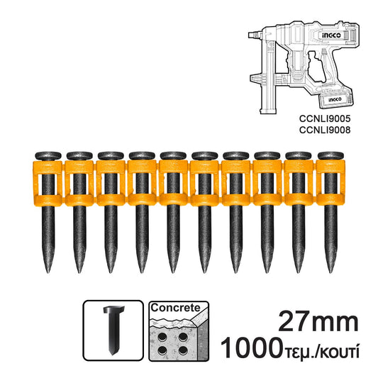 ANA02271 - 1000 CLOUS À TIR CONTINU 27X2,9MM INGCO Maroc