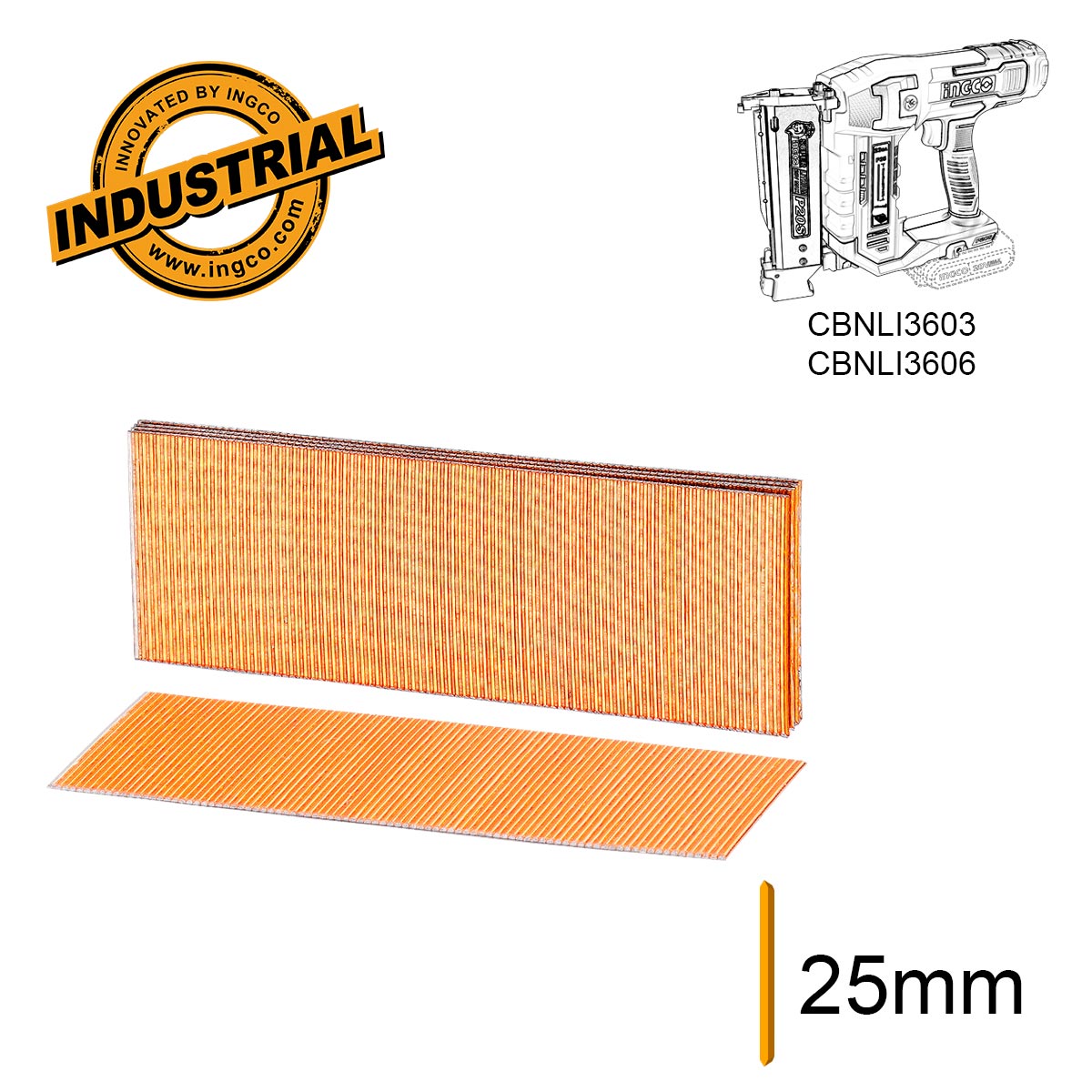 ANA06825 - CLOUS GALVANISES 1000PCS 25MM SANS TETE POUR CBNLI INGCO Maroc