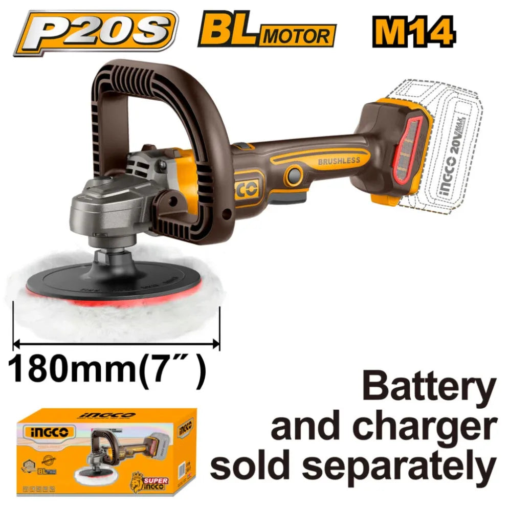 Polisseuse Sans Fil 180mm sans batterie INGCO | APLI2018