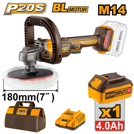 APLI20181 - Moteur sans balais P20S/20V Polisseuse sans fil Lithium-ion sans balais ING-CT INGCO Maroc