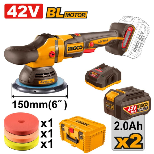 Polisseuse 42V 150mm avec 2 Batt + Chargeur INGCO | APLI42152
