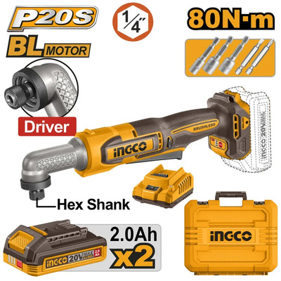 INGCO VISSEUSE A PERCUSSION 20V 80N.M 2 BAT + 1 CH AU MAROC [CAIRLI208]