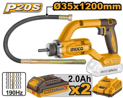INGCO VIBRATEUR A BETON 20V + 2BATT/CHARGEUR AU MAROC [CCVLI2025021]