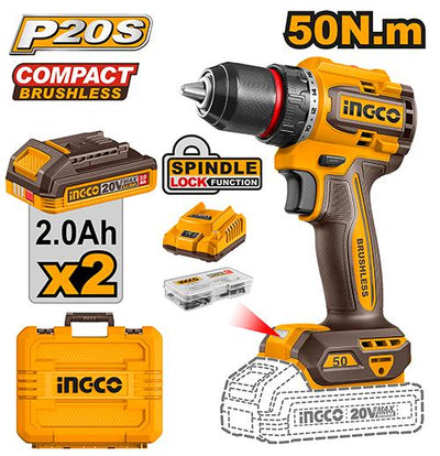 INGCO VISSEUSE BRUSHLESS 20V 2bat 50NM AU MAROC [CDLI205062]