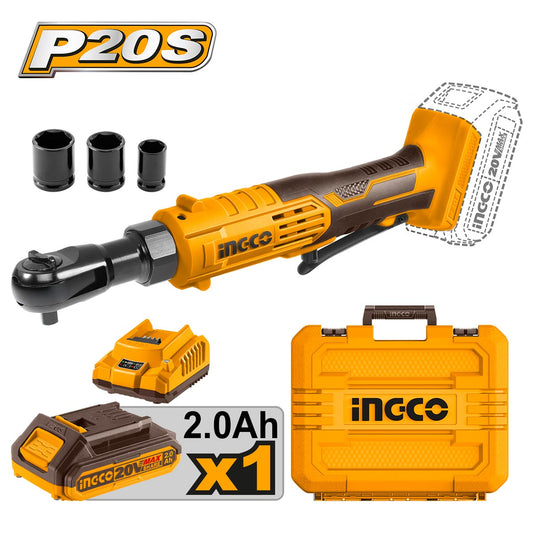 INGCO CLE A CLIQUET A BATTERIE 20V, 65 NM, 3/8 [CDRLI2060152] AU MAROC