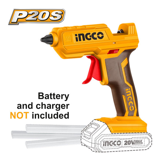 CGGLI2001 - PISTOLET A COLLE 20V (SS BATTERIE/SS CHARGEUR)+3 B INGCO Maroc
