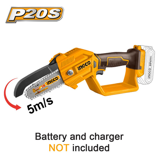 CGSLI2058 - SCIE ELAGEUSE A BATTERIE 20V 13CM SANS CHARGEUR SANS BATTERIE INGCO INGCO Maroc