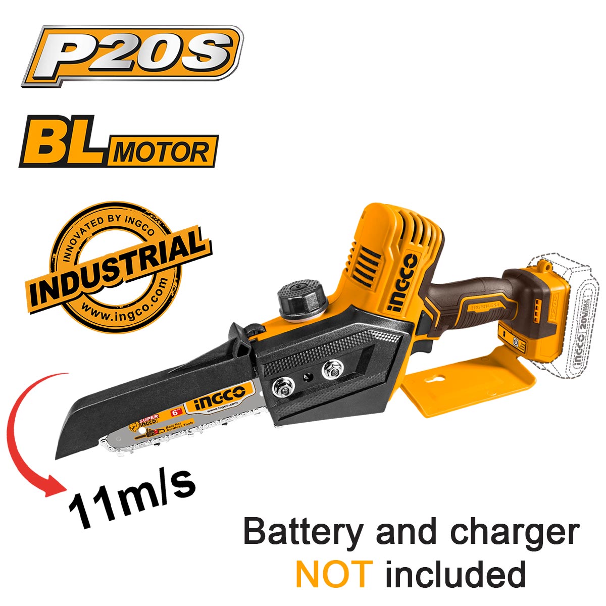 scie élagueuse brushless 20v 15cm sans batterie sans chargeur ingco INGCO | CGSLI2068