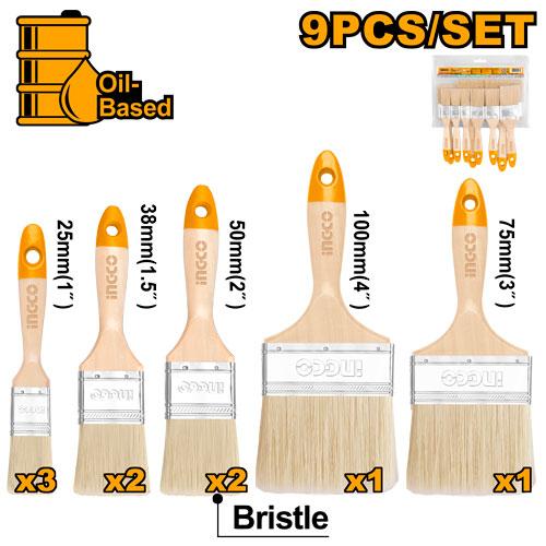 CHPTB0114091 - SET DE 9 PINCEAUX EN BOIS INGCO Maroc