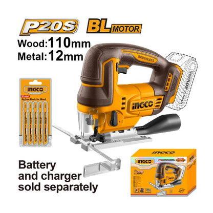 INGCO Scie sauteuse 20V CJSLI1008 — découpe bois et métal sans fil au Maroc