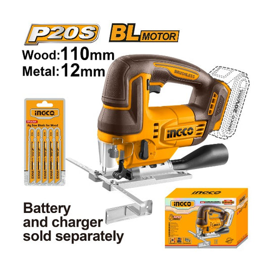 INGCO Scie sauteuse 20V CJSLI1008 — découpe bois et métal sans fil au Maroc