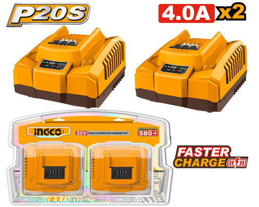 COSLI250388 - PACK DE 2 CHARGEUR 4.0AH INGCO INGCO Maroc
