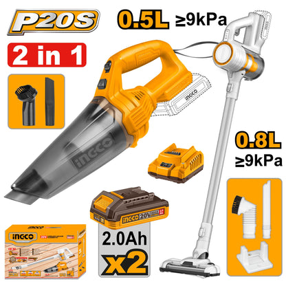 COSLI29832 - KIT 2 ASPIRATEUR SANS FIL 20V 2Ah INGCO Maroc