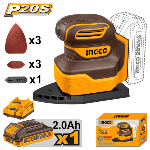 INGCO Ponceuse à palmier 20V sans fil - ponçage finition bois et métal Maroc