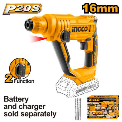 INGCO PERFORATEUR 13MM 20V (SANS BATTERIE/CHARGEUR) AU MAROC [CRHLI1601]