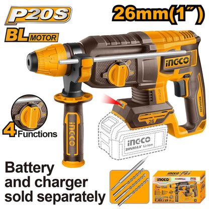 INGCO Perforateur Brushless CRHLI20268 26mm 20V — perçage béton chantier Maroc