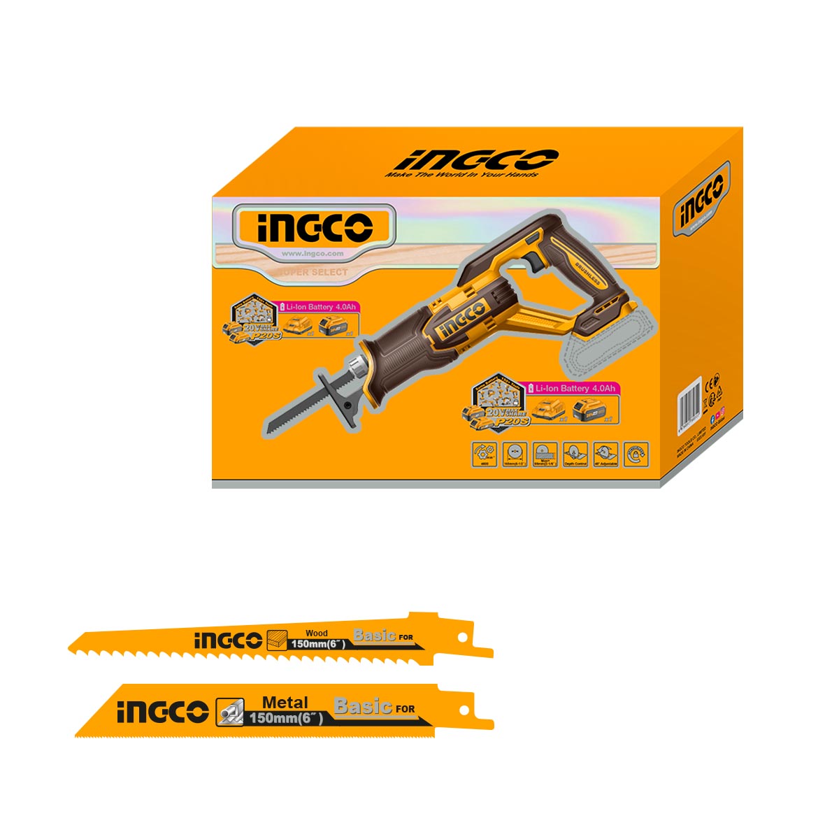 scie sabre a batterie 20v ingco sans batterie sans chargeur INGCO | CRSLI2108