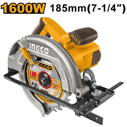 INGCO Scie circulaire CS18568 185mm 1600W — découpe bois et charpente au Maroc