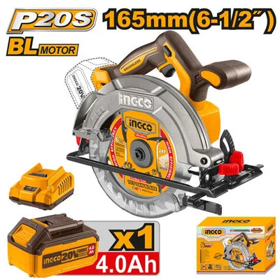 INGCO SCIE CIRCULAIRE 20V 165MM +1 BATTERIE 4AH INGCO AU MAROC [CSLI16521]
