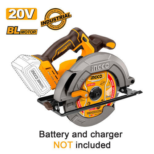 scie circulaire brushless 185mm 20v sans batteries sans chargeur ingco INGCO | CSLI1851