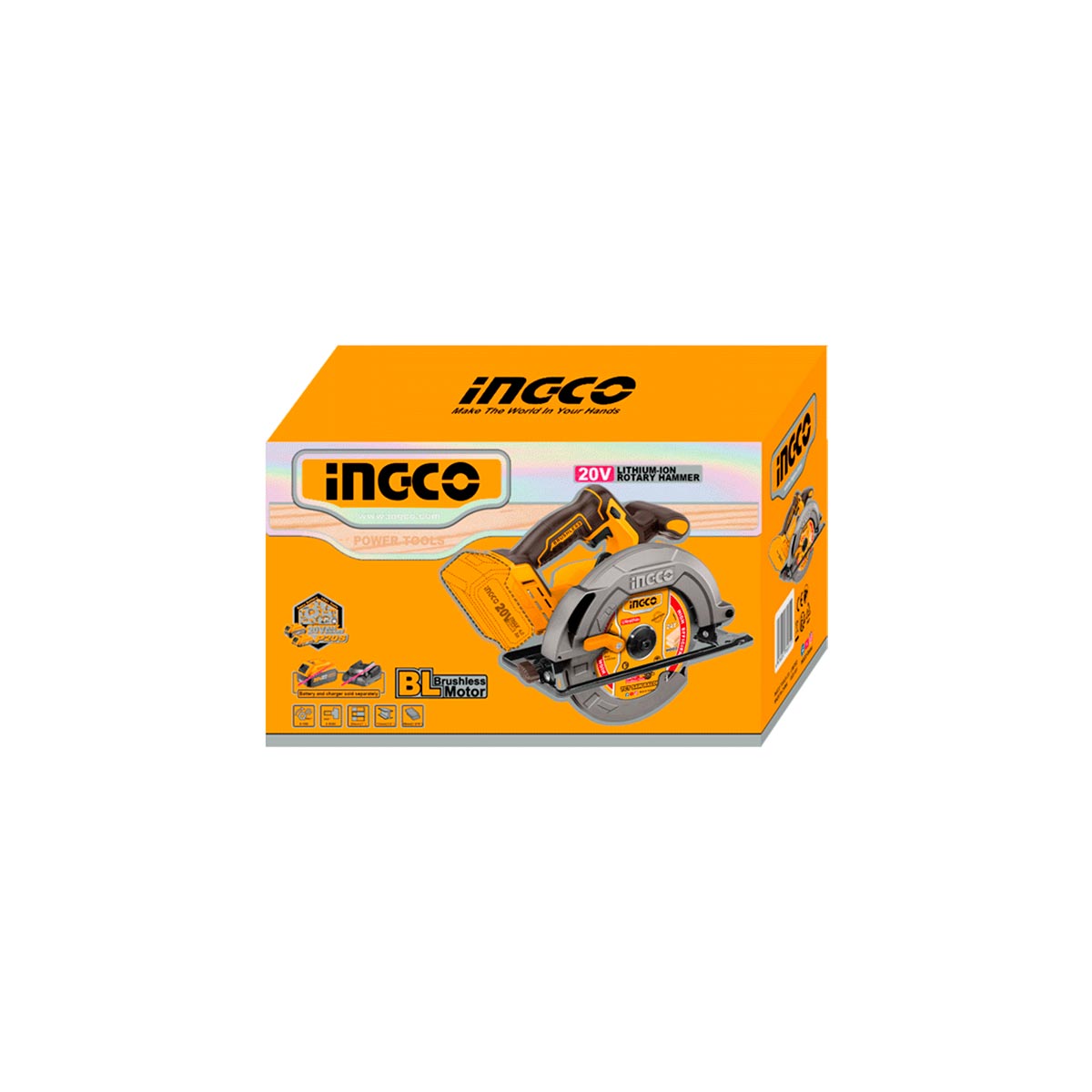 scie circulaire brushless 185mm 20v sans batteries sans chargeur ingco INGCO | CSLI1851
