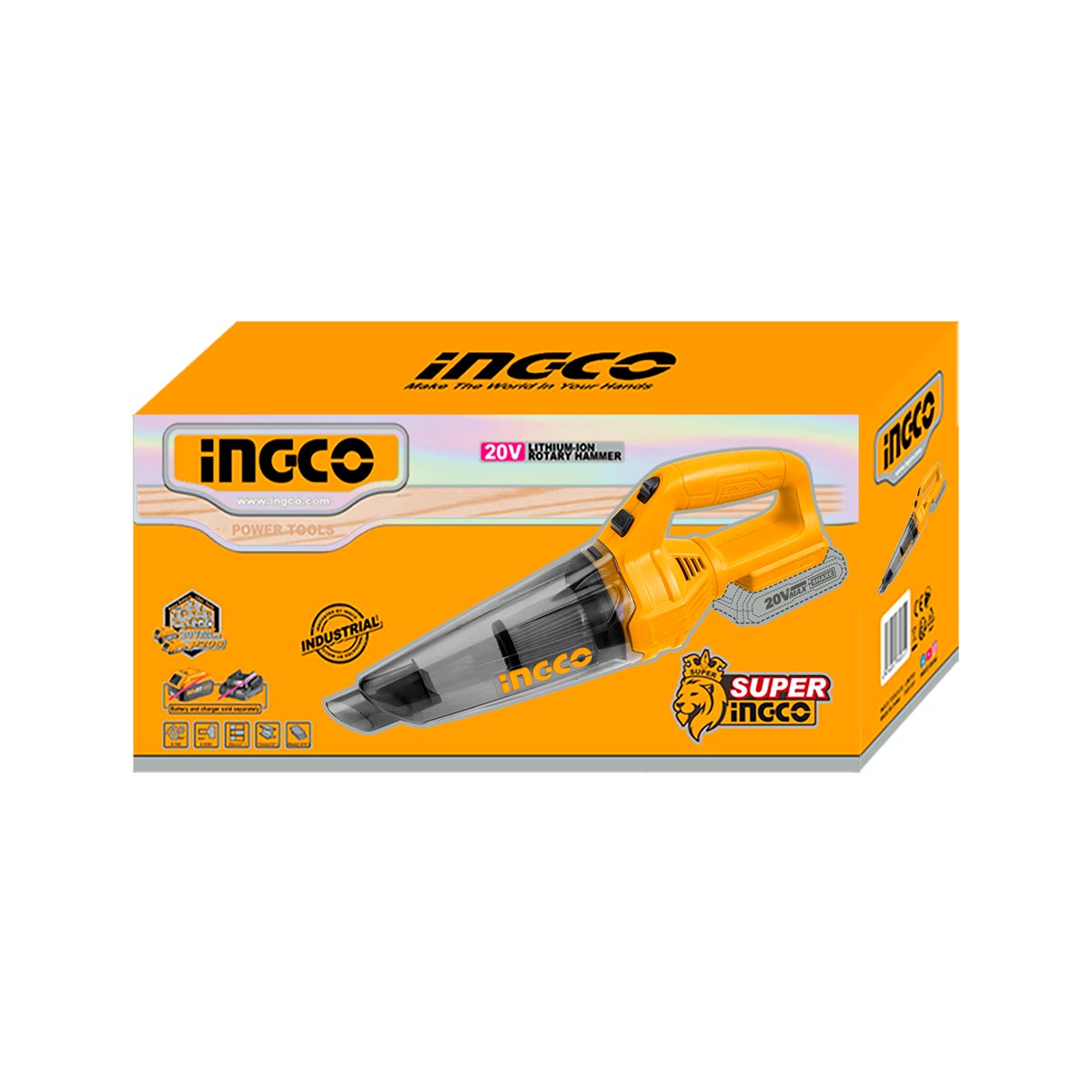 CVLI20126 - ASPIRATEUR 20V 0,5L + ACCESSOIRES INGCO Maroc