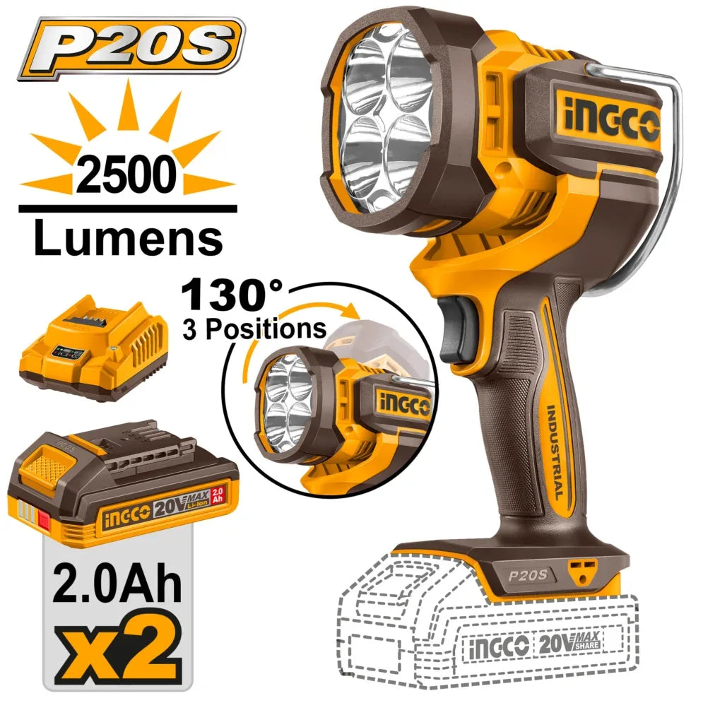 Lampe de Travail 20V 2500lumens INGCO | CWLI20887