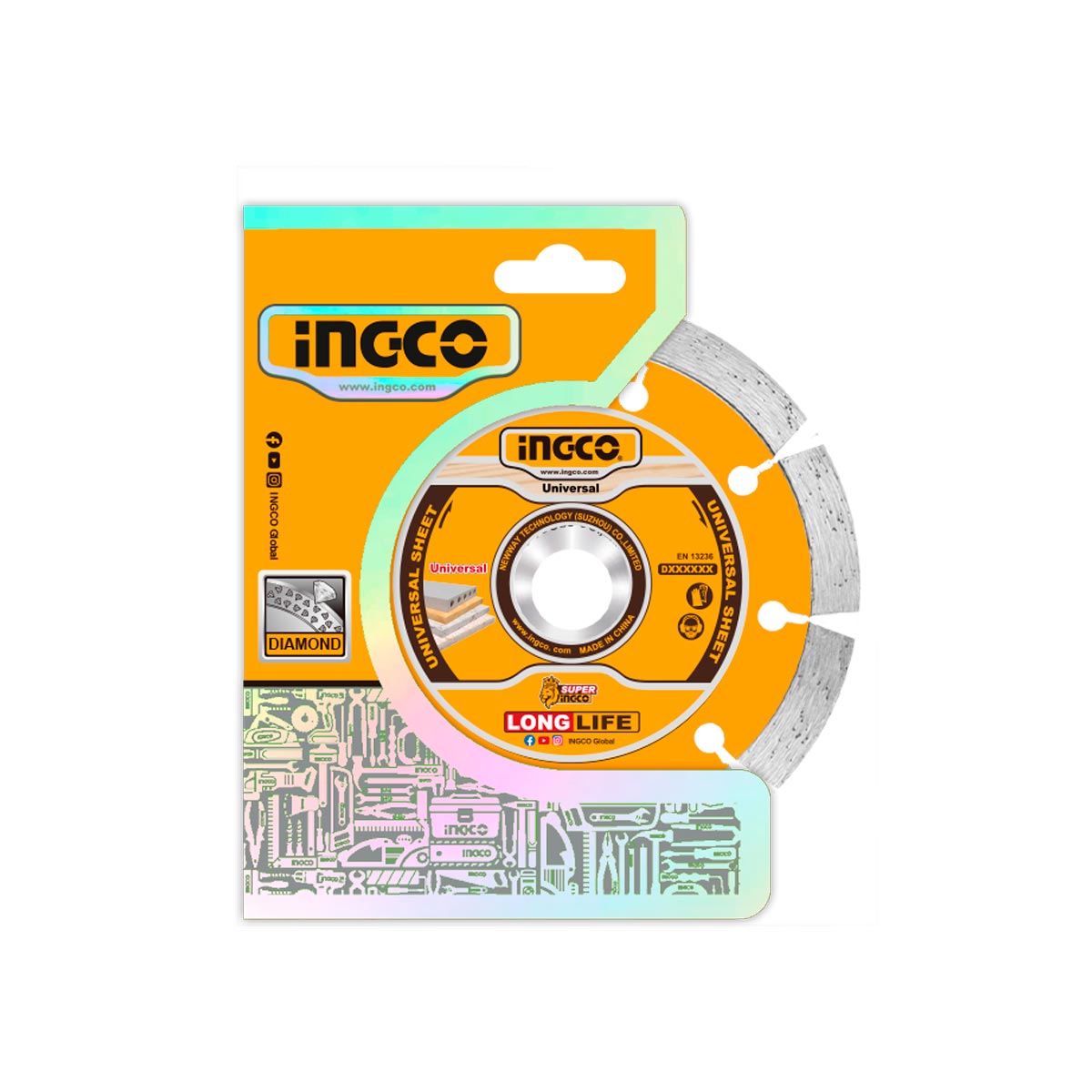 DMD011152 - DISQUE DIAMANT 115MM A EAU ET A SEC INGCO Maroc