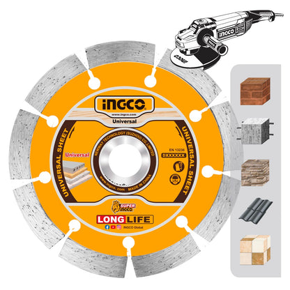 DMD012302 - DISQUE DIAMENT SEC/EAU 230MM INGCO INGCO Maroc