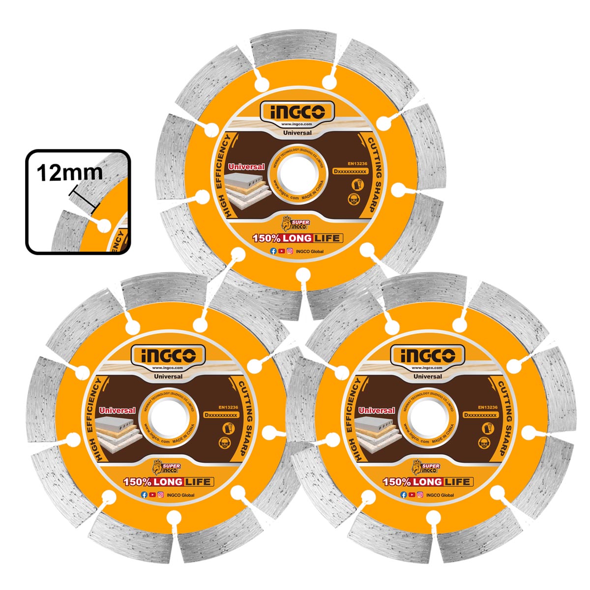 INGCO JEU DE 3 DISQUE DIAMANT 230X22,2MM AU MAROC