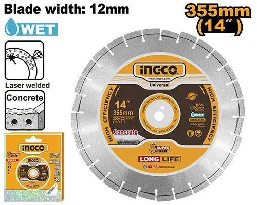 Disque diamanté pour scie à sol 355mm INGCO | DMD033552